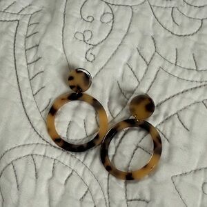Tortoise Shell Hoop Earrings